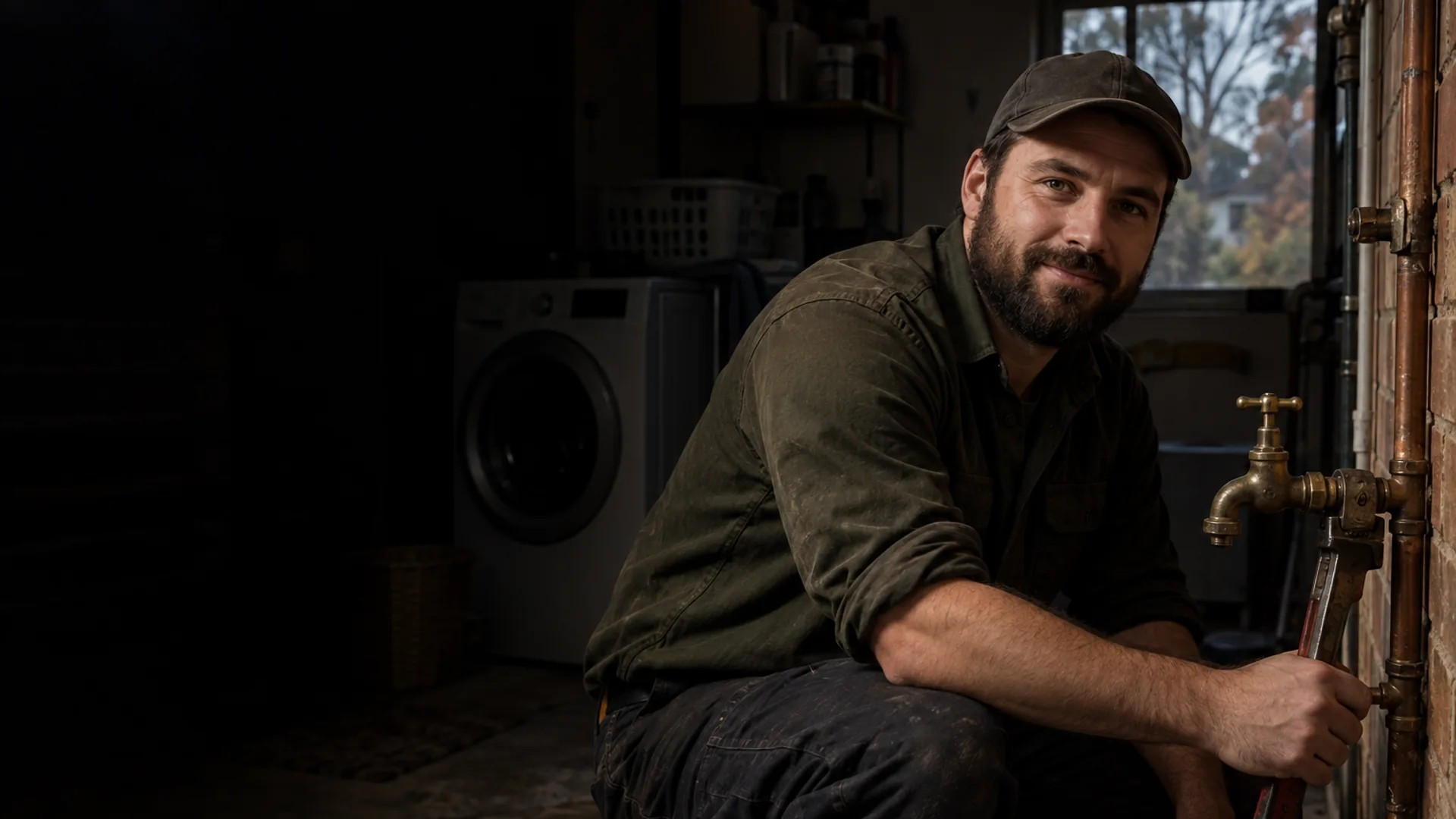 Canberra emergency plumber repairing a brass tap in a laundry